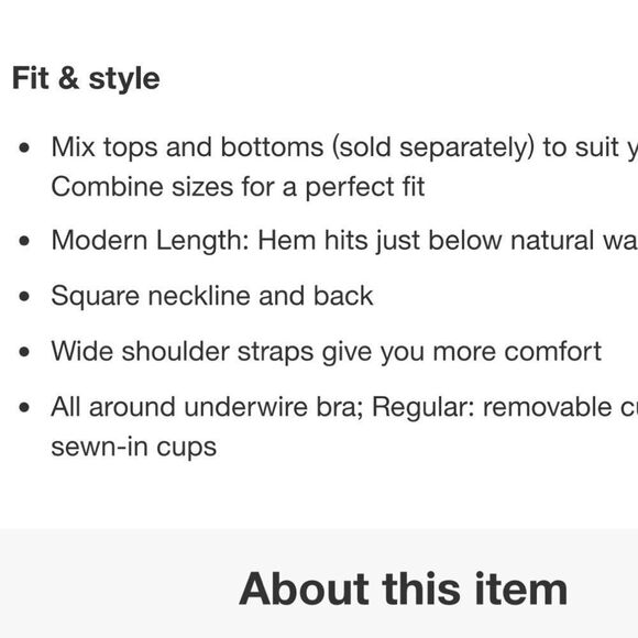 Land's End Square Neck Back underwire tankini top modern length orange mist - Picture 8 of 16